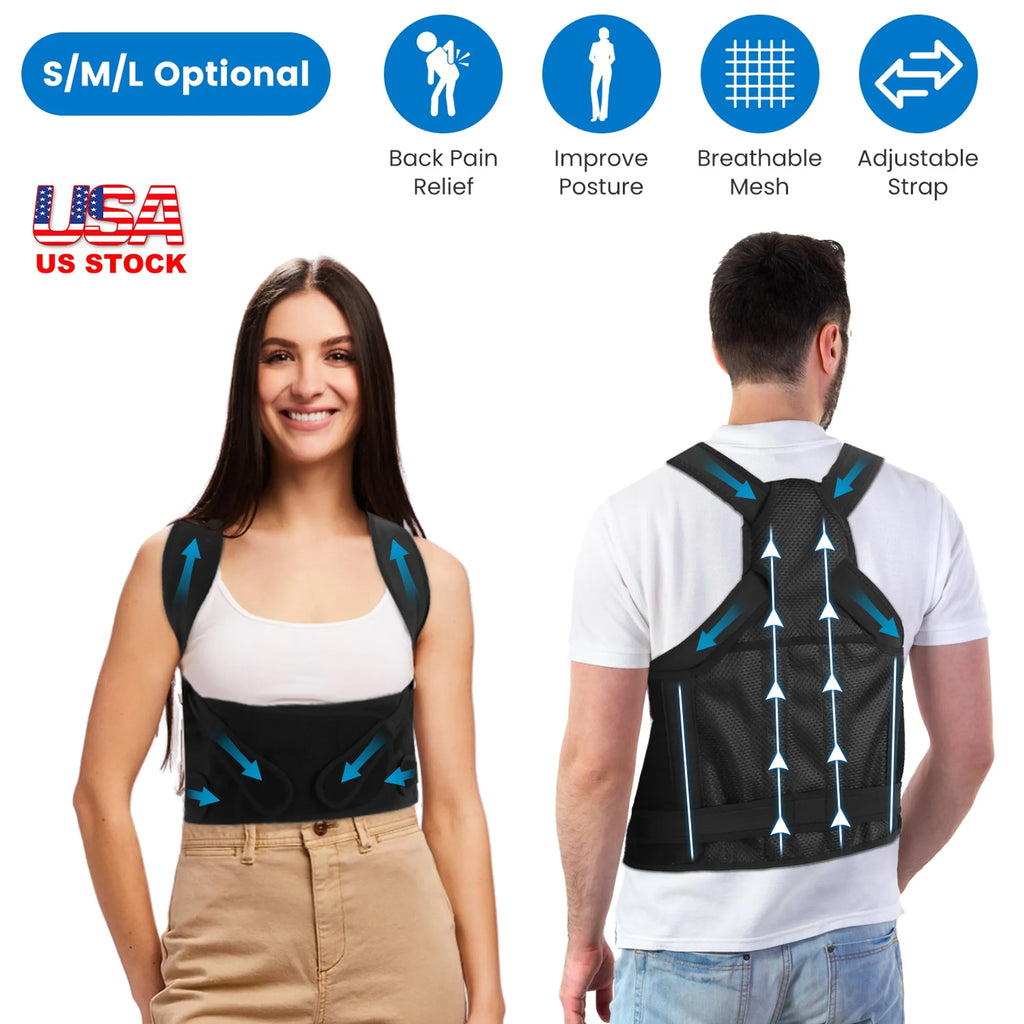 Posture corrector worn under clothing, discreet fit for daily use