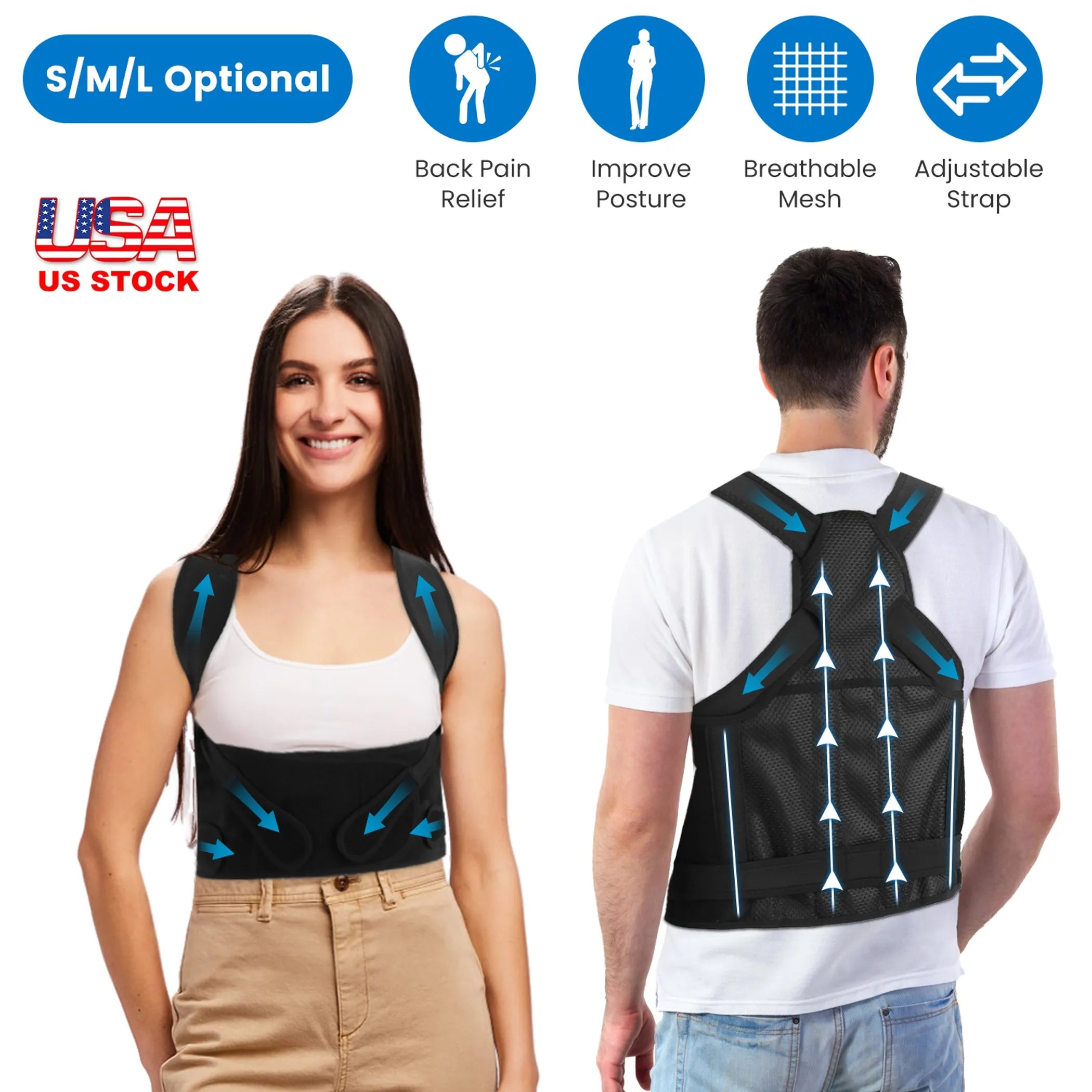 Posture corrector worn under clothing, discreet fit for daily use